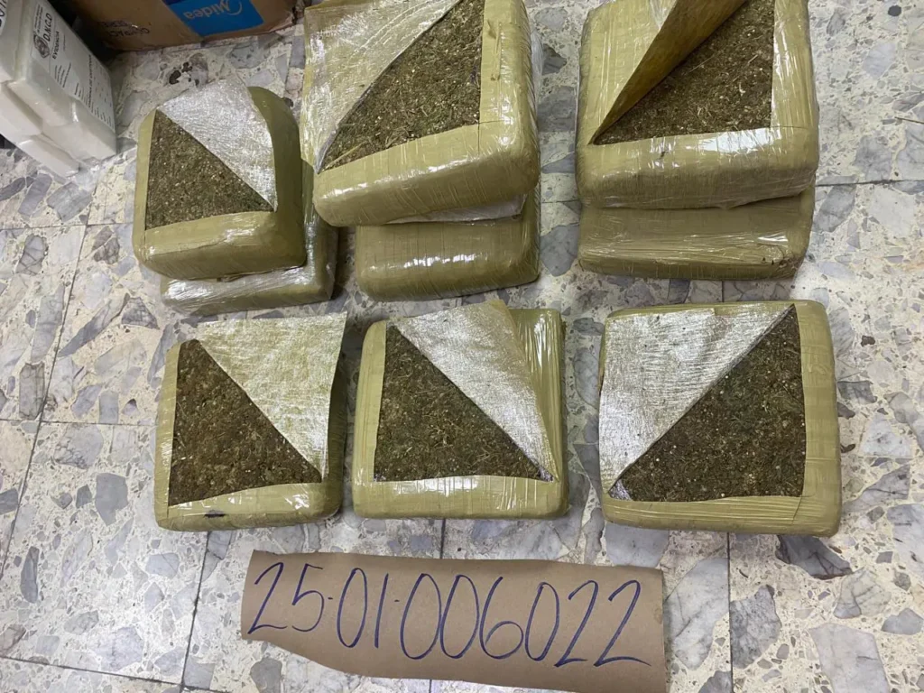 Incautan 16 paquetes de marihuana en Distrito Nacional; apresan ocho hombres